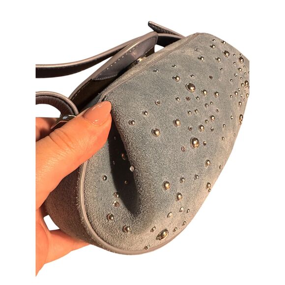 YUZEFI Dinner Roll Studded Handle Bag Light Blue NWOT - Picture 7 of 7